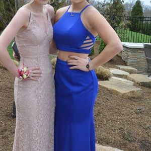 Royal blue, Two piece prom dress